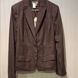 NWT M.S..S.P. Max Studio Speciality Products Bianca Linen/Cotton Blazer Size 12